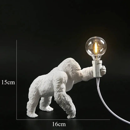 Modern black gorilla night light bedroom resin lamp