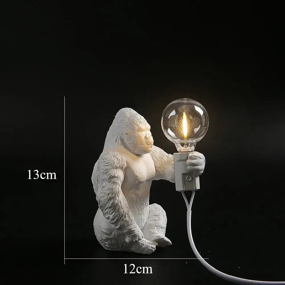 Modern black gorilla night light bedroom resin lamp