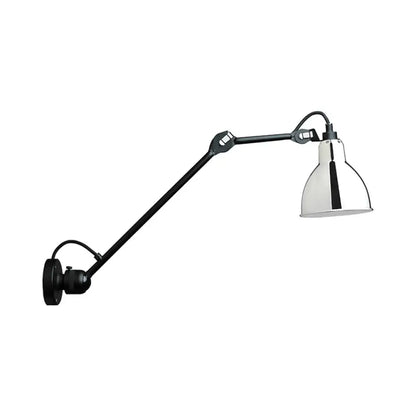 DecorBites™ Modern Black/Gray Domed Wall Sconce Light with Adjustable Metallic Arm - 1 Head, 23.5"+8"/16"+8" Length
