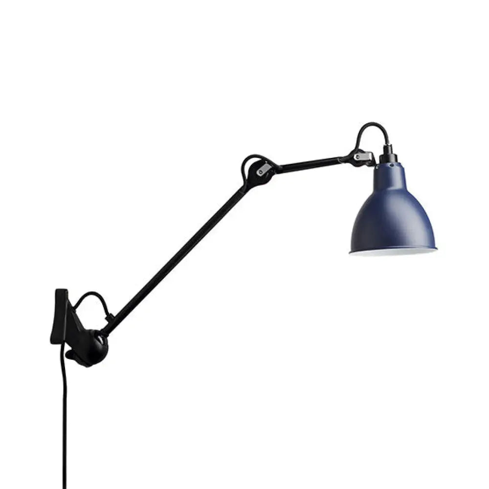 DecorBites™ Modern Black/Gray Domed Wall Sconce Light with Adjustable Metallic Arm - 1 Head, 23.5"+8"/16"+8" Length