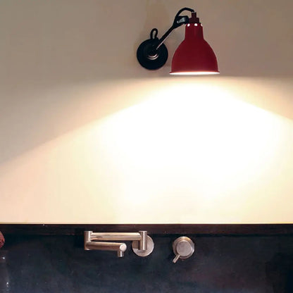 DecorBites™ Modern Black/Gray Domed Wall Sconce Light with Adjustable Metallic Arm - 1 Head, 23.5"+8"/16"+8" Length
