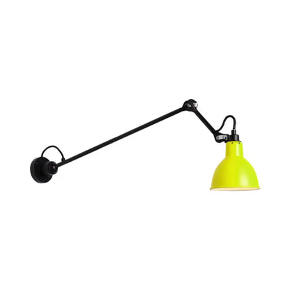 DecorBites™ Modern Black/Gray Domed Wall Sconce Light with Adjustable Metallic Arm - 1 Head, 23.5"+8"/16"+8" Length