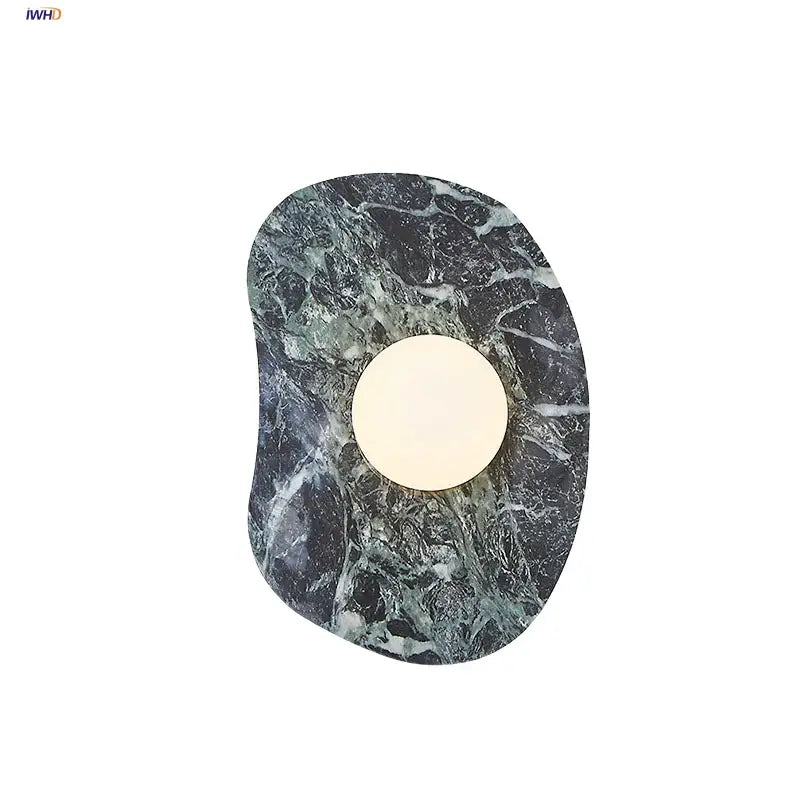 Modern black & green marble wall sconce bedroom light