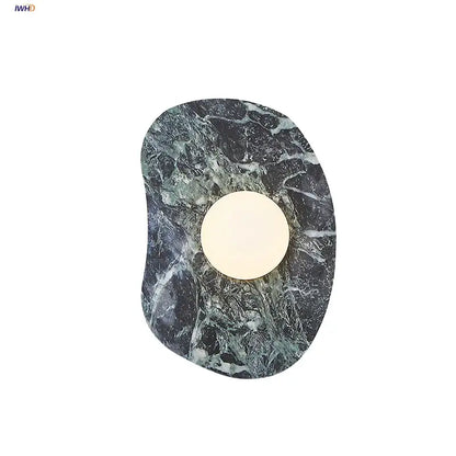 Modern black & green marble wall sconce bedroom light