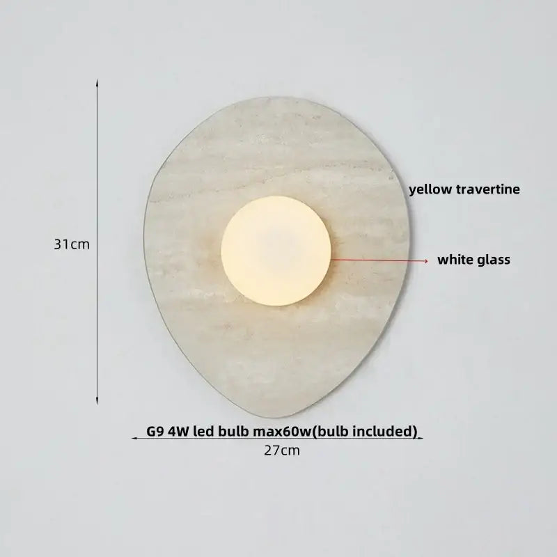 Modern black & green marble wall sconce bedroom light
