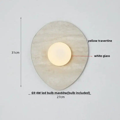Modern black & green marble wall sconce bedroom light