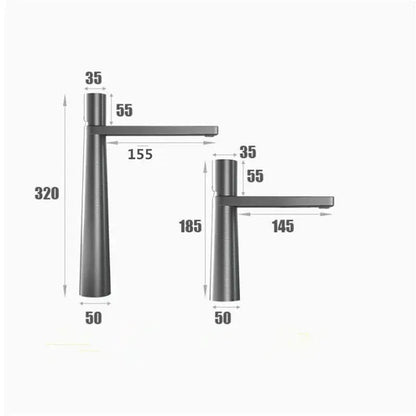 Modern black & grey brass basin faucet bathroom mixer tap