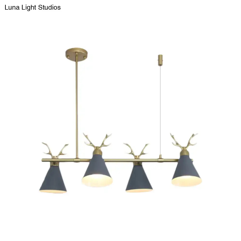 Modern black grey white antler chandelier dining room light