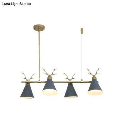 Modern black grey white antler chandelier dining room light