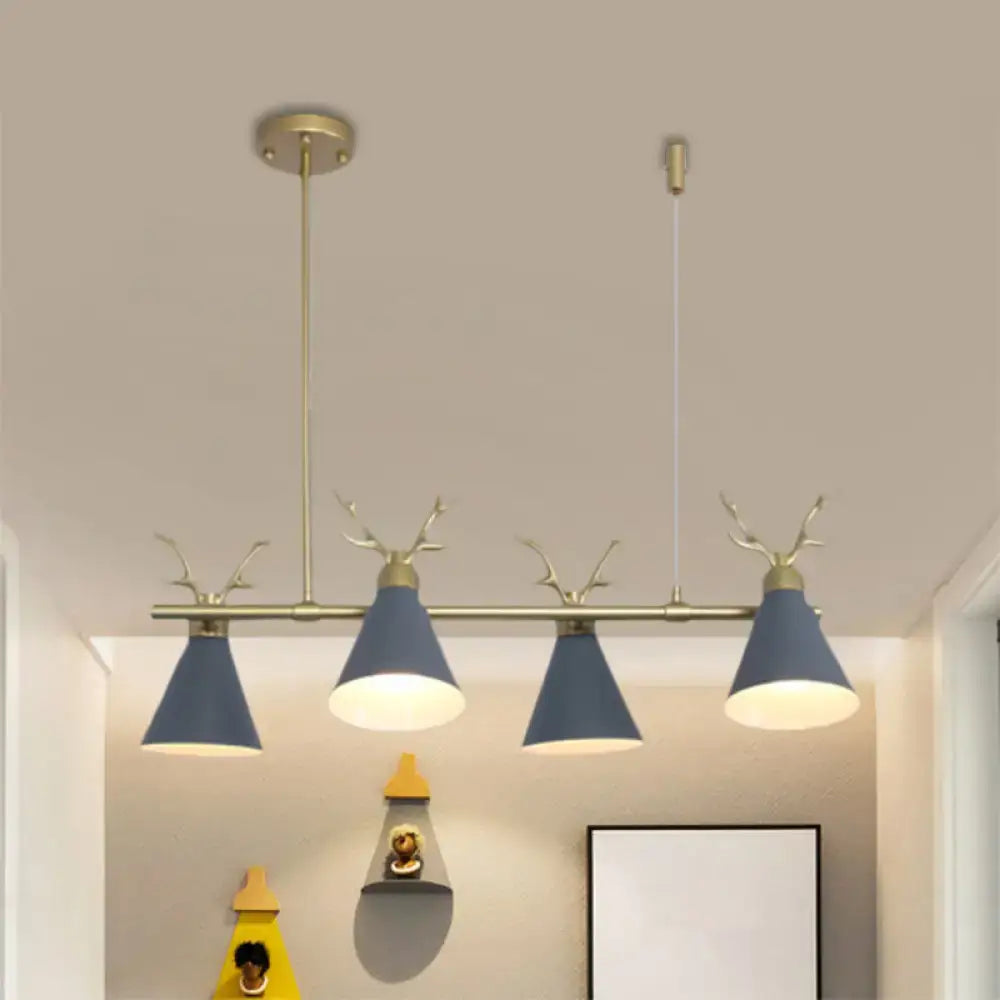Modern black grey white antler chandelier dining room light