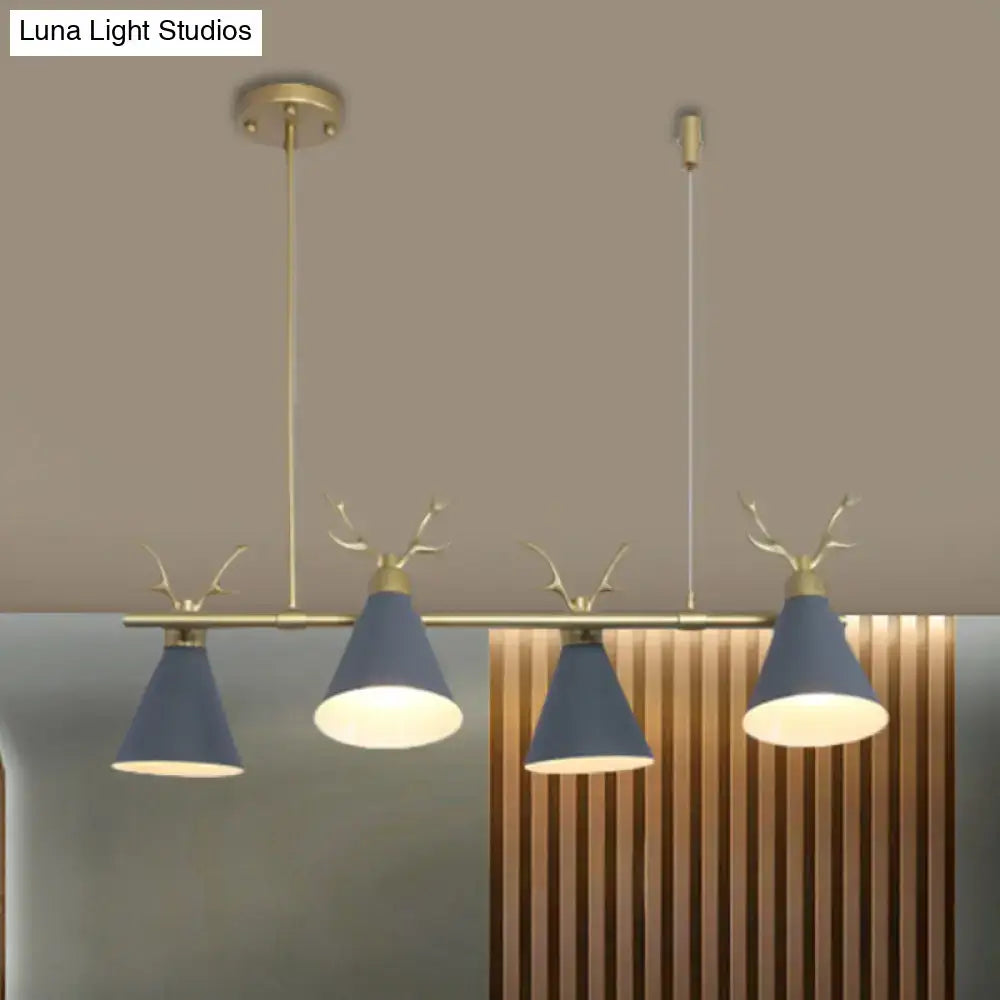 Modern black grey white antler chandelier dining room light