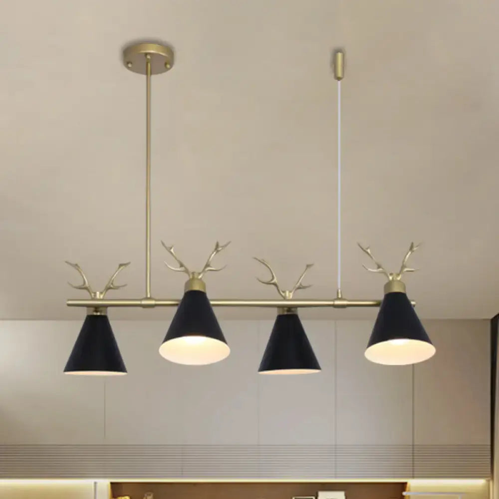 Modern black grey white antler chandelier dining room light