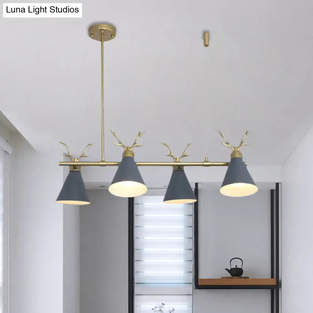 Modern black grey white antler chandelier dining room light