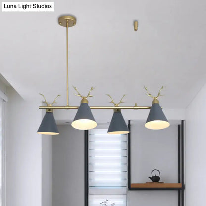 Modern black grey white antler chandelier dining room light