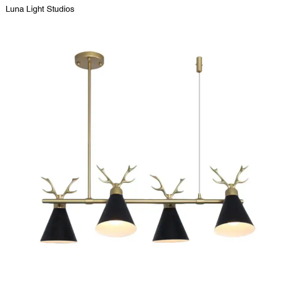 Modern black grey white antler chandelier dining room light