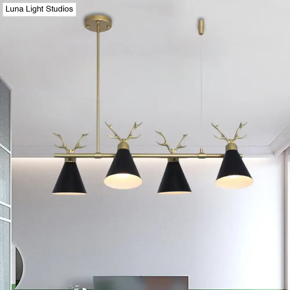 Modern black grey white antler chandelier dining room light