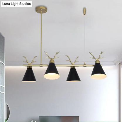 Modern black grey white antler chandelier dining room light