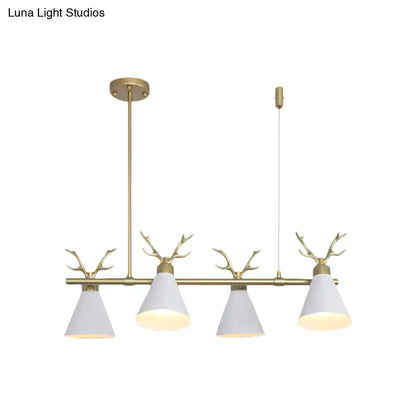 Modern black grey white antler chandelier dining room light