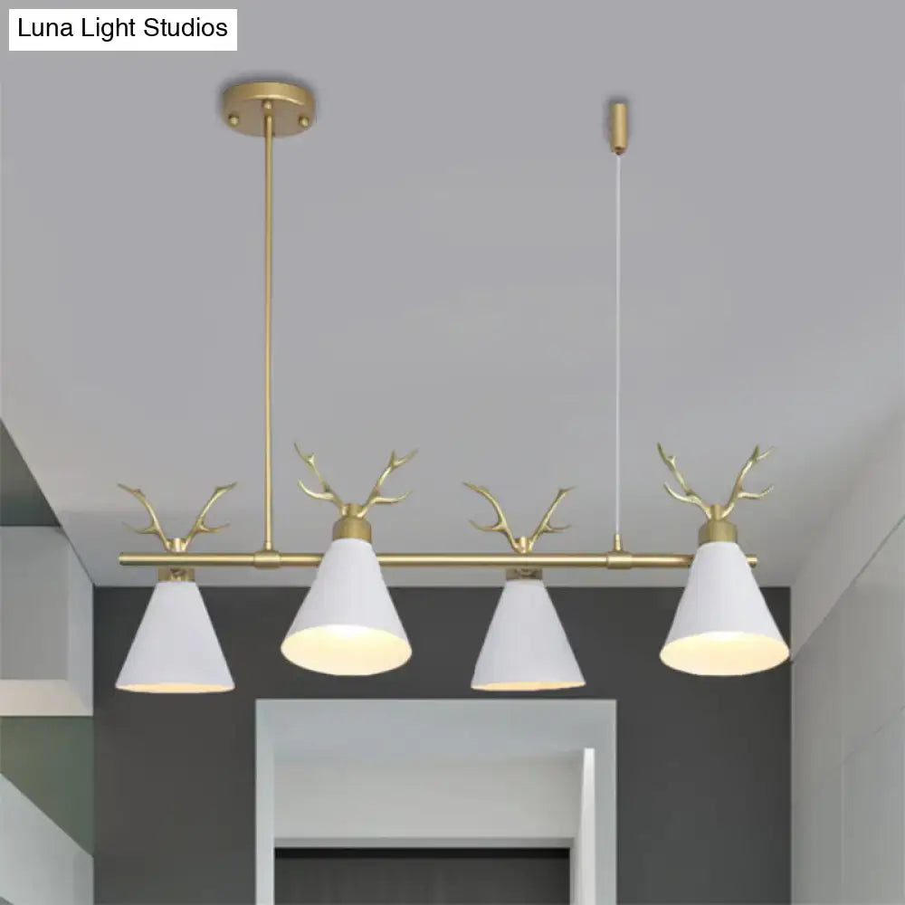 Modern black grey white antler chandelier dining room light