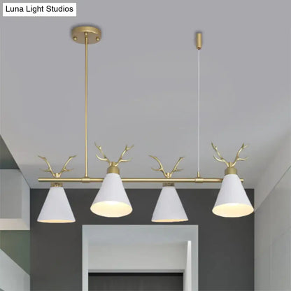 Modern black grey white antler chandelier dining room light