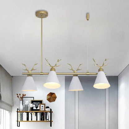 Modern black grey white antler chandelier dining room light