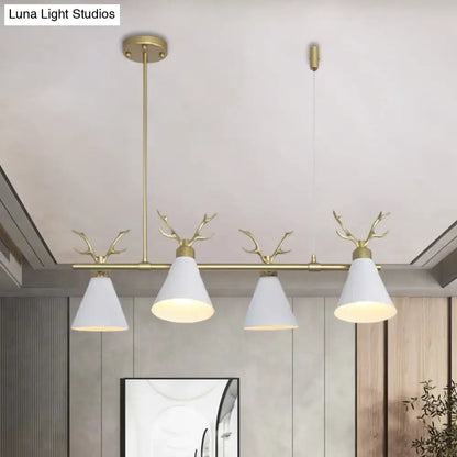 Modern black grey white antler chandelier dining room light
