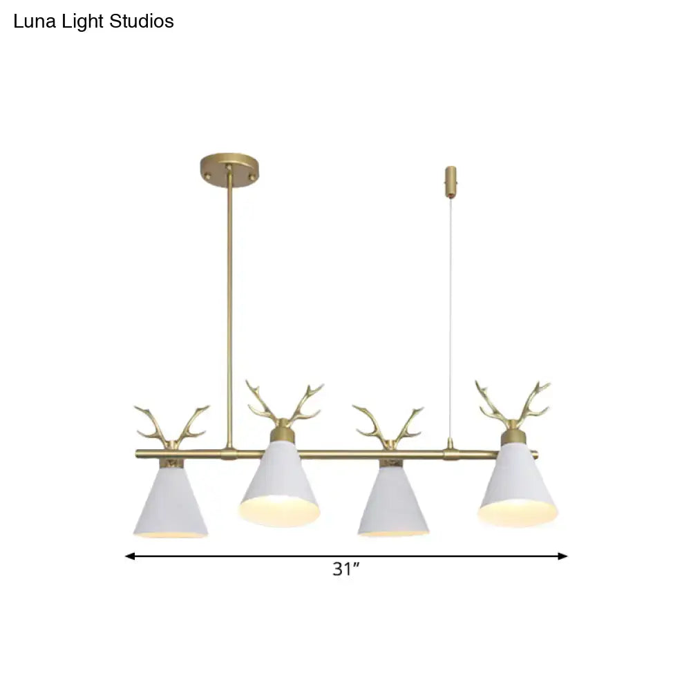 Modern black grey white antler chandelier dining room light