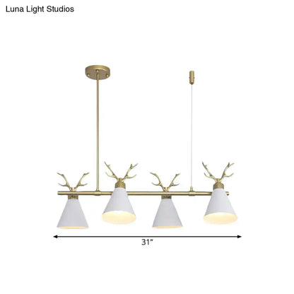 Modern black grey white antler chandelier dining room light