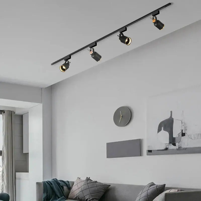 Modern black gu10 7w led track light for kitchen display