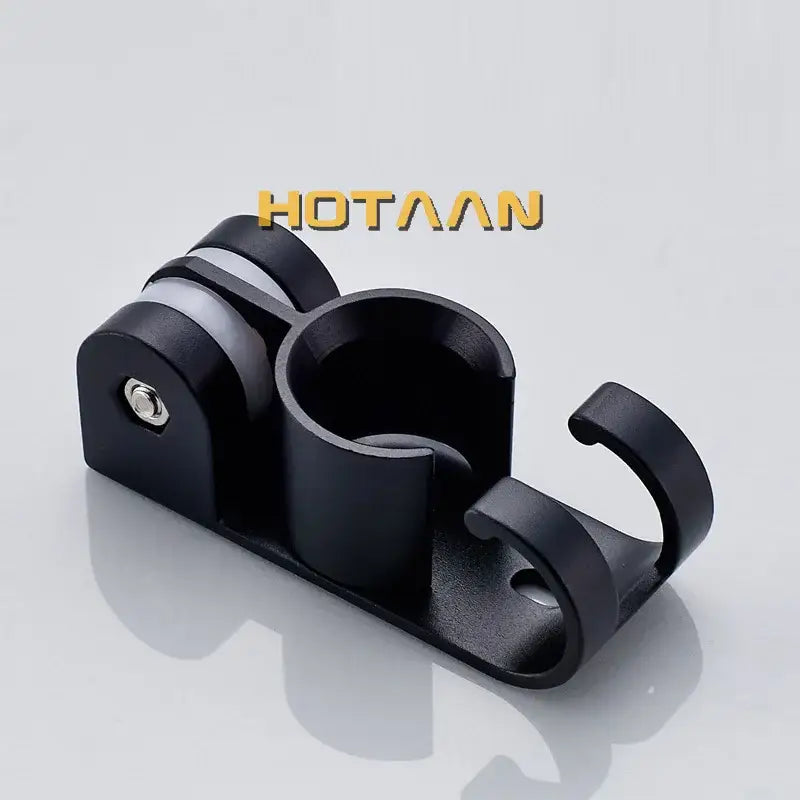 Modern black hand shower holder with hooks bathroom organizer