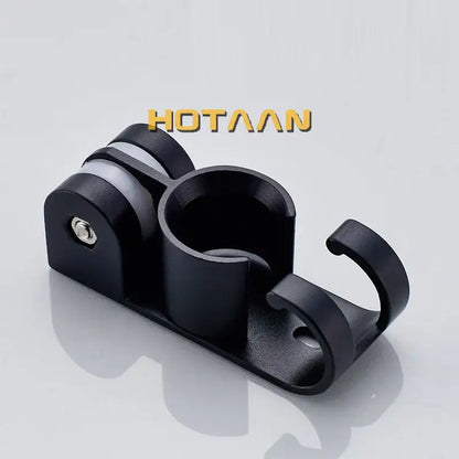 Modern black hand shower holder with hooks bathroom organizer