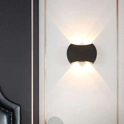 Modern black hexagonal led wall washer sconce for hallway lighting