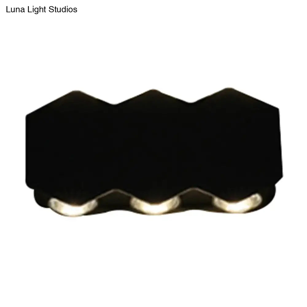 Modern black hexagonal led wall washer sconce for hallway lighting