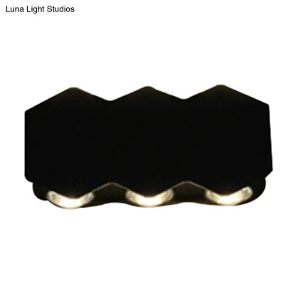 Modern black hexagonal led wall washer sconce for hallway lighting