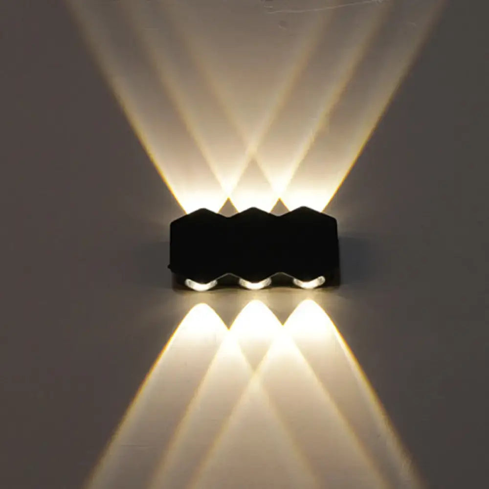 Modern black hexagonal led wall washer sconce for hallway lighting