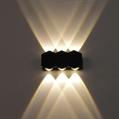 Modern black hexagonal led wall washer sconce for hallway lighting