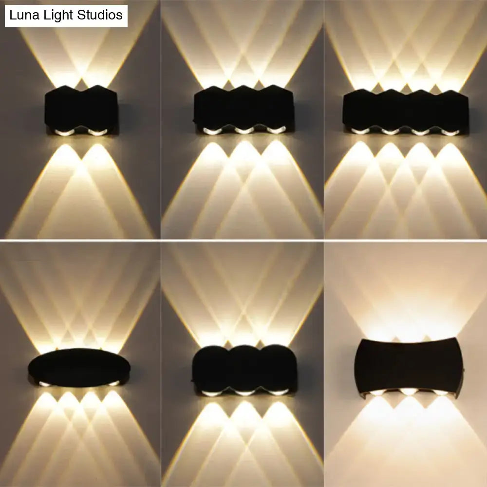 Modern black hexagonal led wall washer sconce for hallway lighting