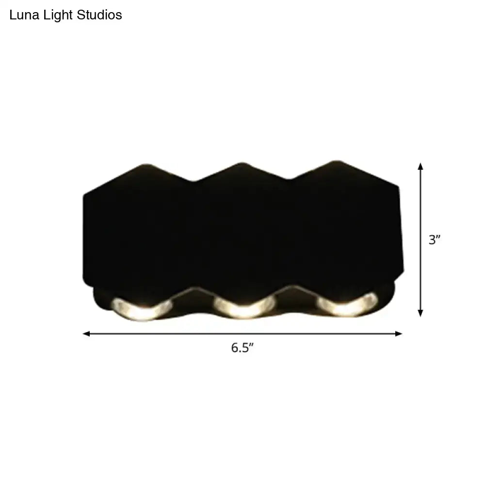 Modern black hexagonal led wall washer sconce for hallway lighting
