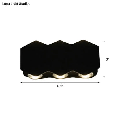 Modern black hexagonal led wall washer sconce for hallway lighting