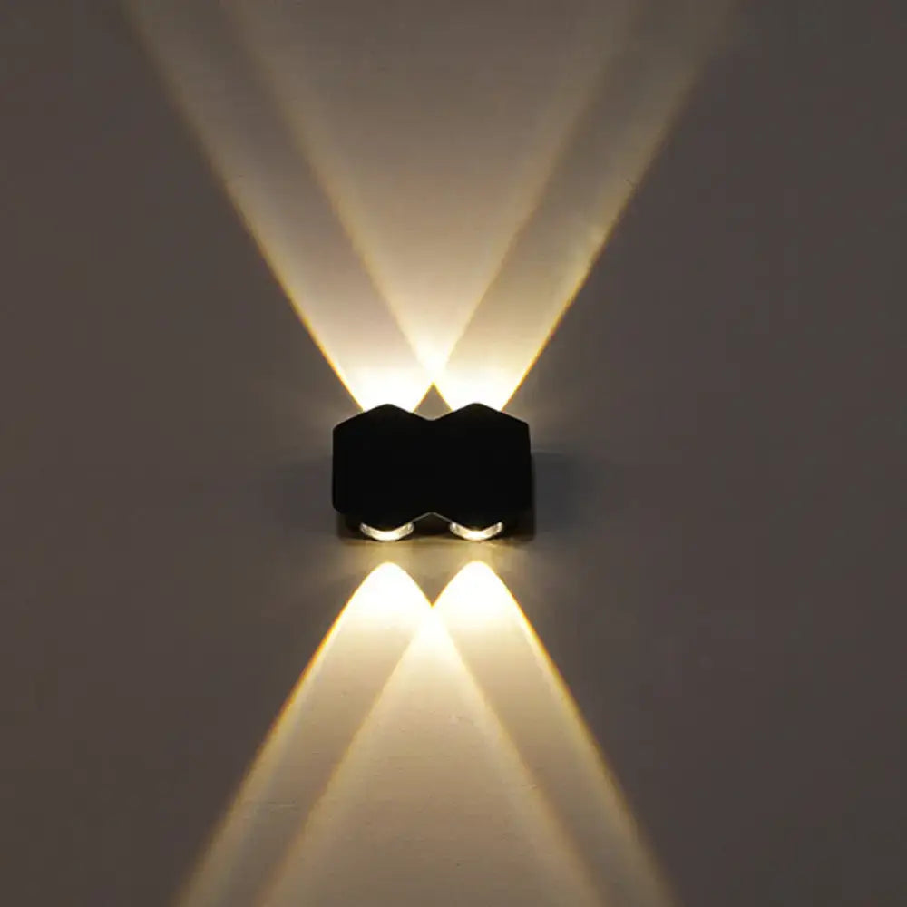 Modern black hexagonal led wall washer sconce for hallway lighting