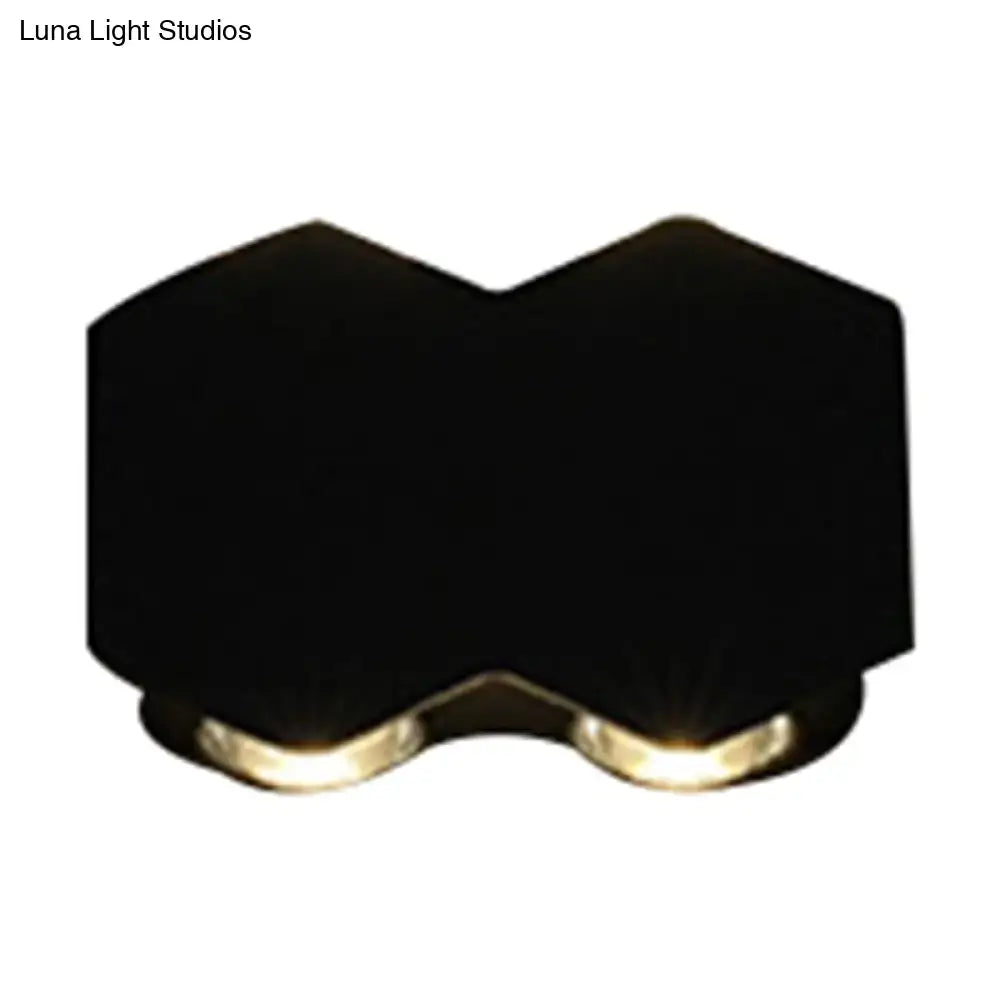 Modern black hexagonal led wall washer sconce for hallway lighting