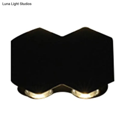 Modern black hexagonal led wall washer sconce for hallway lighting