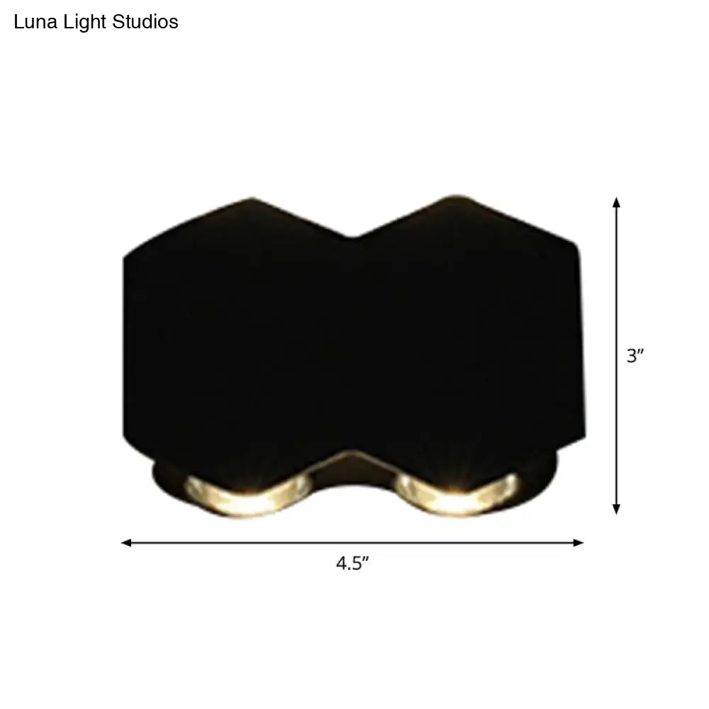 Modern black hexagonal led wall washer sconce for hallway lighting