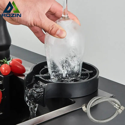 Modern black high pressure glass cup washer kitchen sink tool