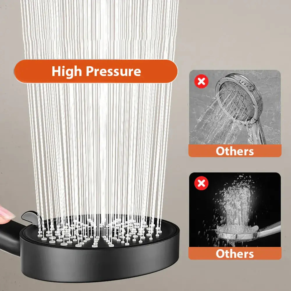 Modern black high pressure shower head bathroom water saving rainfall