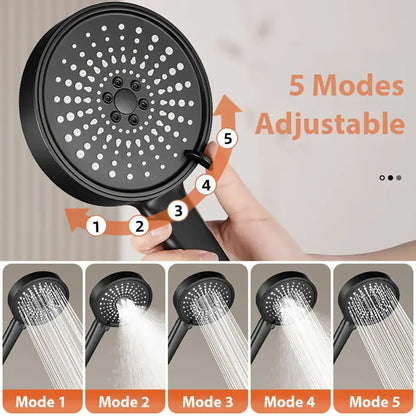 Modern black high pressure shower head bathroom water saving rainfall