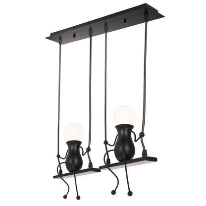 Modern black humanoid creative pendant light for bedroom