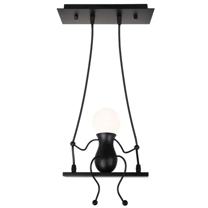 Modern black humanoid creative pendant light for bedroom