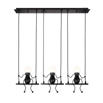 Modern black humanoid creative pendant light for bedroom