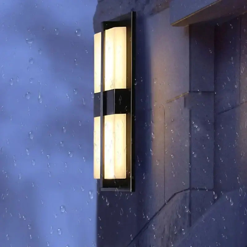 Modern black imitation marble led wall light garden sconce